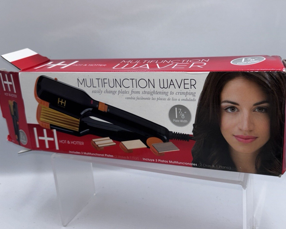 Multifunction Waver w/ Interchangeable Styling Crimping Plates 1 7/8" H & H New